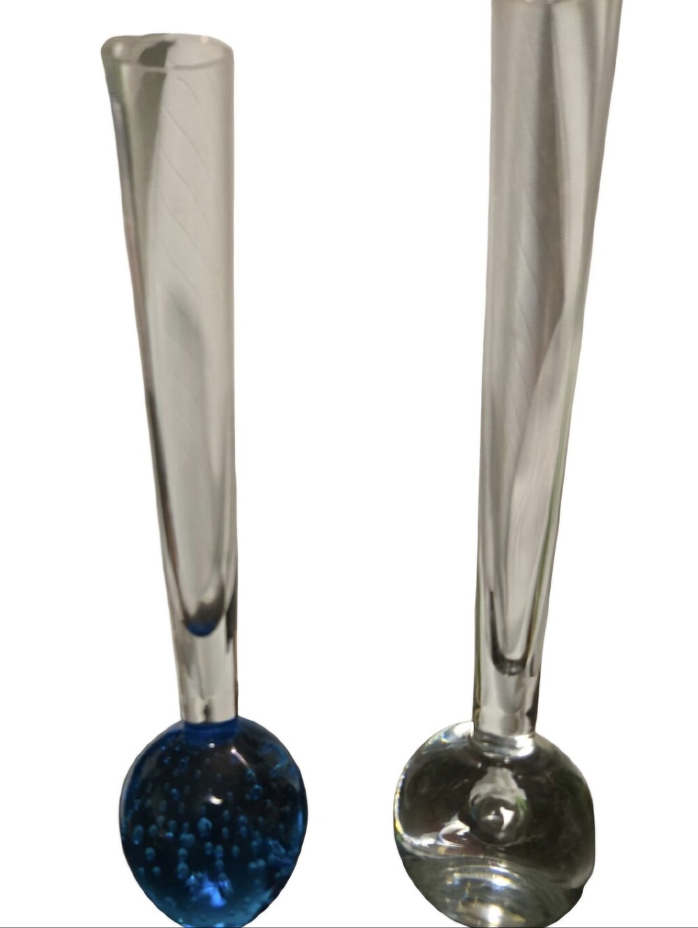 vintage mid-century controlled-bubble glass bud vases.